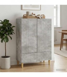 vidaXL Sideboard Concrete Grey 66 x 34.5 x 95 cm Engineered Wood