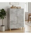 vidaXL Sideboard Concrete Grey 66 x 34.5 x 95 cm Engineered Wood