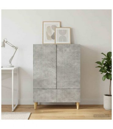 vidaXL Sideboard Concrete Grey 66 x 34.5 x 95 cm Engineered Wood