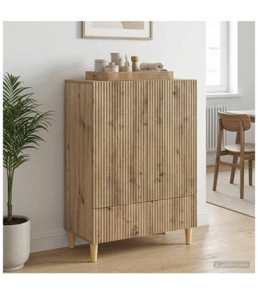 vidaXL Sideboard Artisan Oak 66 x 34.5 x 95 cm Engineered Wood