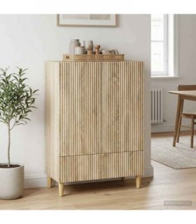 vidaXL Sideboard Sonoma Oak 66 x 34.5 x 95 cm Engineered Wood