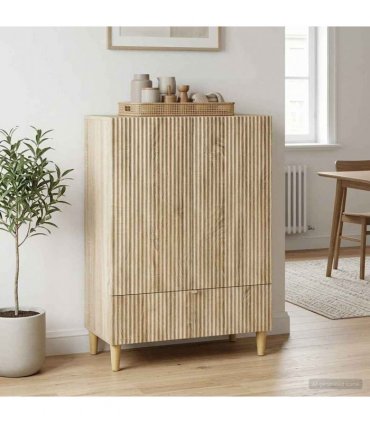 vidaXL Sideboard Sonoma Oak 66 x 34.5 x 95 cm Engineered Wood