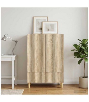 vidaXL Sideboard Sonoma Oak 66 x 34.5 x 95 cm Engineered Wood