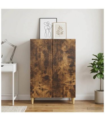 vidaXL Sideboard Smoked Oak 66 x 34.5 x 95 cm Engineered Wood