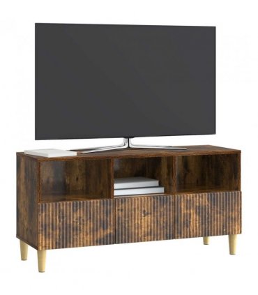 vidaXL TV Cabinet Smoked Oak 102 x 34.5 x 50 cm Engineered Wood — V0672121080