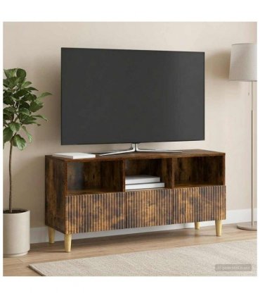 vidaXL TV Cabinet Smoked Oak 102 x 34.5 x 50 cm Engineered Wood — V0672121080