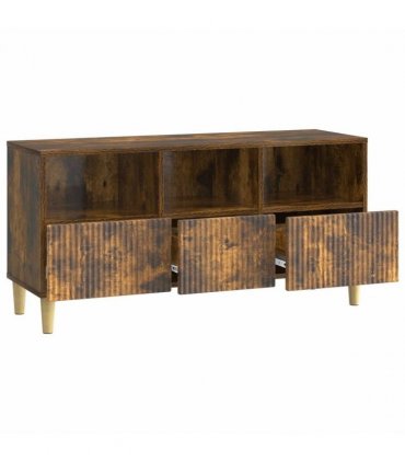 vidaXL TV Cabinet Smoked Oak 102 x 34.5 x 50 cm Engineered Wood — V0672121080