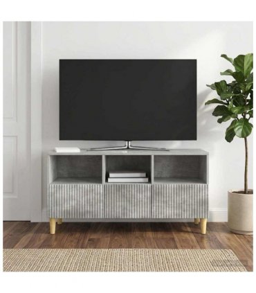 vidaXL TV Cabinet Concrete Grey 102 x 34.5 x 50 cm Engineered Wood — V0672121085