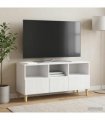 vidaXL TV Cabinet High Gloss White 102 x 34.5 x 50 cm Engineered Wood — V0672121086