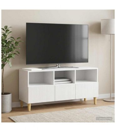 vidaXL TV Cabinet High Gloss White 102 x 34.5 x 50 cm Engineered Wood — V0672121086