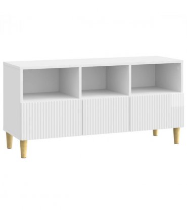vidaXL TV Cabinet High Gloss White 102 x 34.5 x 50 cm Engineered Wood — V0672121086