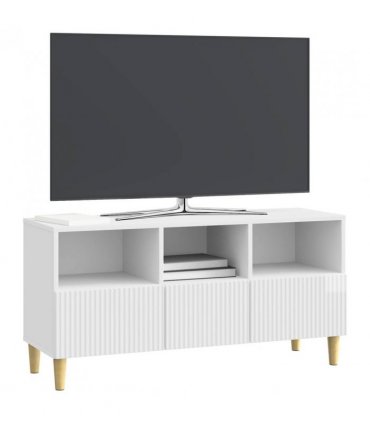 vidaXL TV Cabinet High Gloss White 102 x 34.5 x 50 cm Engineered Wood — V0672121086