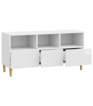 vidaXL TV Cabinet High Gloss White 102 x 34.5 x 50 cm Engineered Wood — V0672121086