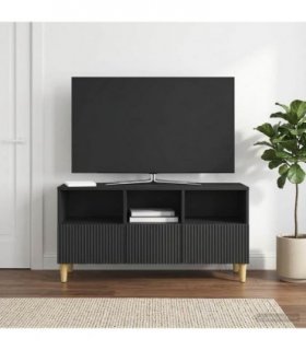 vidaXL TV Cabinet with Drawer Black 102 x 34.5 x 50 cm Engineered Wood — V0672121087