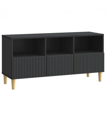 vidaXL TV Cabinet with Drawer Black 102 x 34.5 x 50 cm Engineered Wood — V0672121087