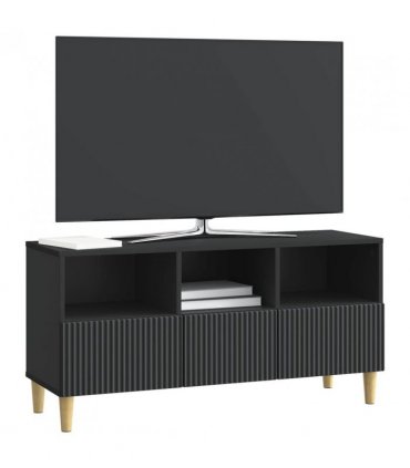 vidaXL TV Cabinet with Drawer Black 102 x 34.5 x 50 cm Engineered Wood — V0672121087