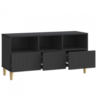 vidaXL TV Cabinet with Drawer Black 102 x 34.5 x 50 cm Engineered Wood — V0672121087