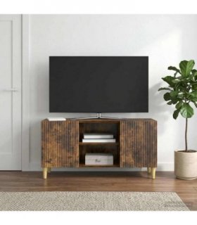 vidaXL TV Cabinet Smoked Oak 102 x 34.5 x 50 cm Engineered Wood — V0672121097