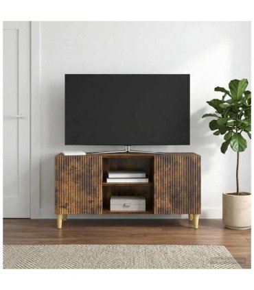 vidaXL TV Cabinet Smoked Oak 102 x 34.5 x 50 cm Engineered Wood — V0672121097