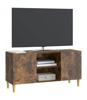 vidaXL TV Cabinet Smoked Oak 102 x 34.5 x 50 cm Engineered Wood — V0672121097