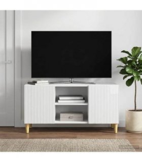 vidaXL TV Cabinet High Gloss White 102 x 34.5 x 50 cm Engineered Wood — V0672121098