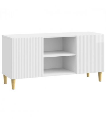 vidaXL TV Cabinet High Gloss White 102 x 34.5 x 50 cm Engineered Wood — V0672121098