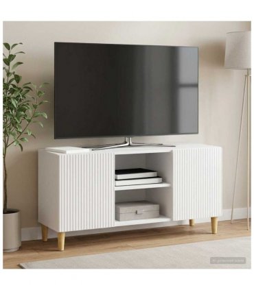 vidaXL TV Cabinet High Gloss White 102 x 34.5 x 50 cm Engineered Wood — V0672121098