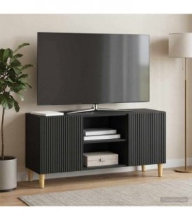 vidaXL TV Cabinet Black 102 x 34.5 x 50 cm Engineered Wood — V0672121100