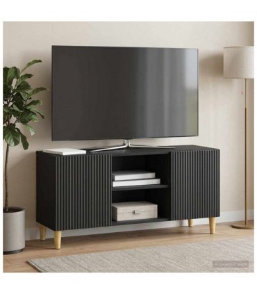 vidaXL TV Cabinet Black 102 x 34.5 x 50 cm Engineered Wood — V0672121100