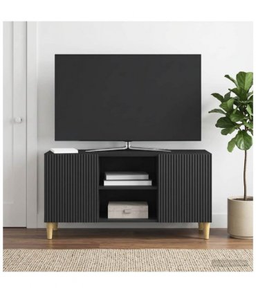 vidaXL TV Cabinet Black 102 x 34.5 x 50 cm Engineered Wood — V0672121100