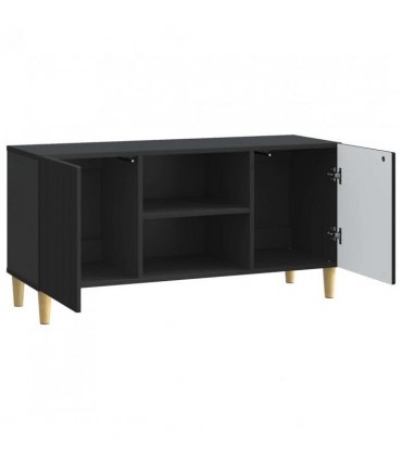 vidaXL TV Cabinet Black 102 x 34.5 x 50 cm Engineered Wood — V0672121100