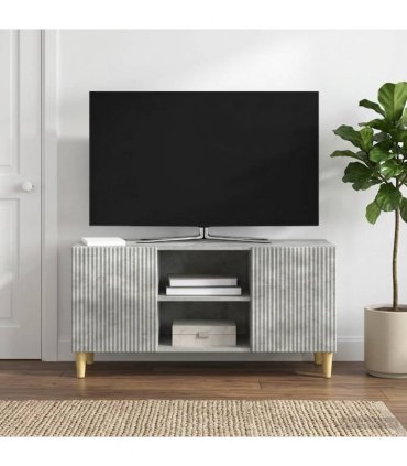 vidaXL TV Cabinet Concrete Grey 102 x 34.5 x 50 cm Engineered Wood — V0672121103