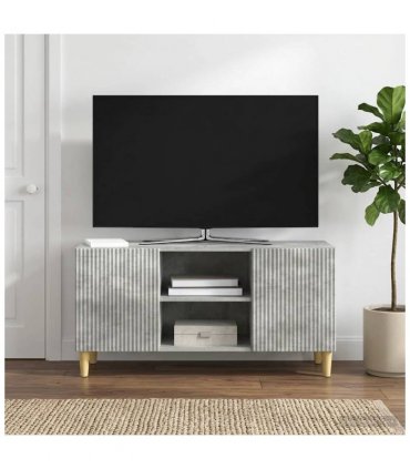 vidaXL TV Cabinet Concrete Grey 102 x 34.5 x 50 cm Engineered Wood — V0672121103