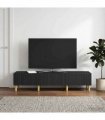 vidaXL TV Cabinet with Drawer Black 147 x 34.5 x 30 cm Engineered Wood