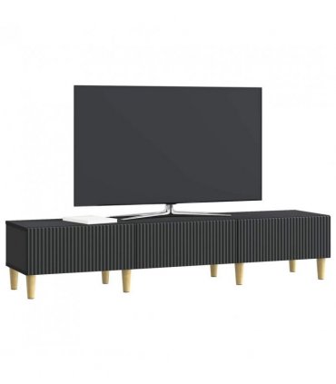 vidaXL TV Cabinet with Drawer Black 147 x 34.5 x 30 cm Engineered Wood