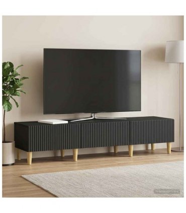 vidaXL TV Cabinet with Drawer Black 147 x 34.5 x 30 cm Engineered Wood