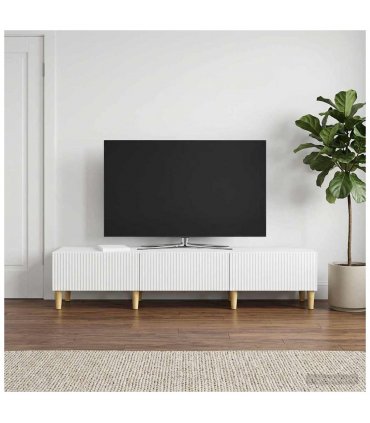 vidaXL TV Cabinet High Gloss White 147 x 34.5 x 30 cm Engineered Wood