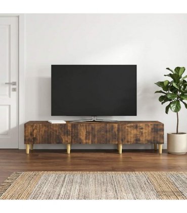 vidaXL TV Cabinet Smoked Oak 147 x 34.5 x 30 cm Engineered Wood