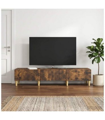 vidaXL TV Cabinet Smoked Oak 147 x 34.5 x 30 cm Engineered Wood