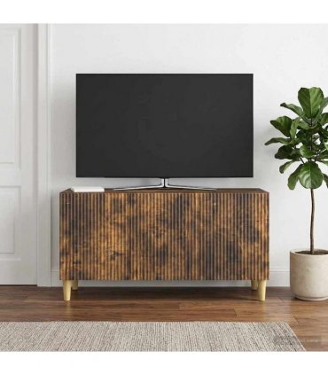 vidaXL TV Cabinet Smoked Oak 99 x 34.5 x 50 cm Engineered Wood