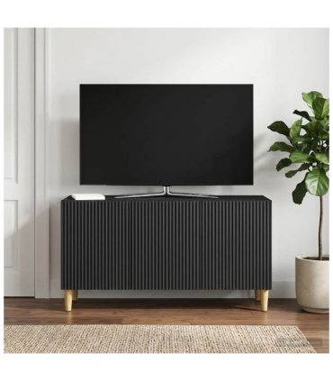 vidaXL TV Cabinet Black 99 x 34.5 x 50 cm Engineered Wood