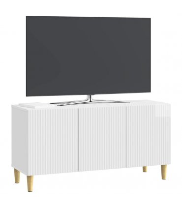 vidaXL TV Cabinet High Gloss White 99 x 34.5 x 50 cm Engineered Wood