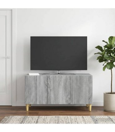 vidaXL TV Cabinet Grey Sonoma 99 x 34.5 x 50 cm Engineered Wood