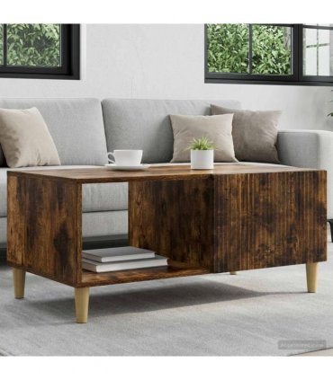 vidaXL Coffee Table Smoked Oak 90 x 50 x 40 cm Engineered Wood — V0672121120