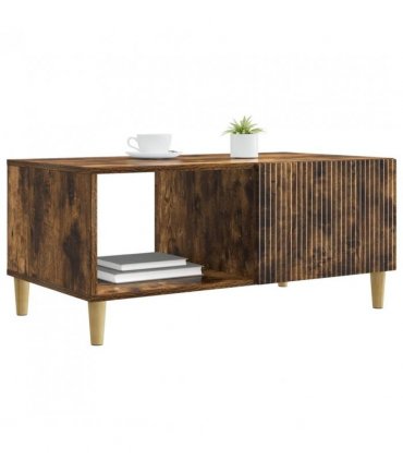 vidaXL Coffee Table Smoked Oak 90 x 50 x 40 cm Engineered Wood — V0672121120