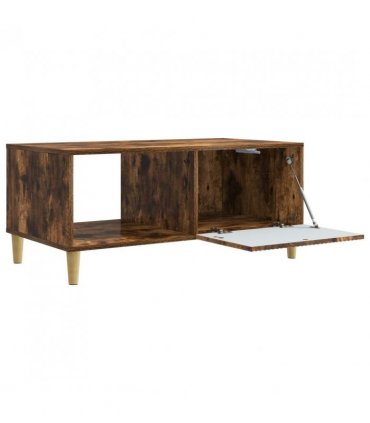 vidaXL Coffee Table Smoked Oak 90 x 50 x 40 cm Engineered Wood — V0672121120