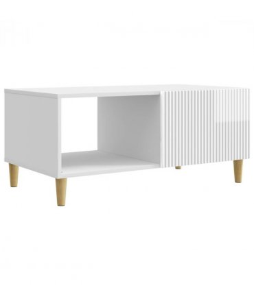 vidaXL Coffee Table High Gloss White 90 x 50 x 40 cm Engineered Wood