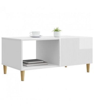 vidaXL Coffee Table High Gloss White 90 x 50 x 40 cm Engineered Wood