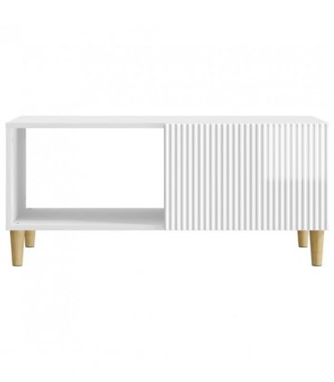 vidaXL Coffee Table High Gloss White 90 x 50 x 40 cm Engineered Wood
