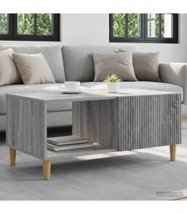 vidaXL Coffee Table Grey Sonoma 90 x 50 x 40 cm Engineered Wood — V0672121123